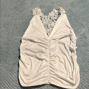 Elegant White Lace Women's Tank Top